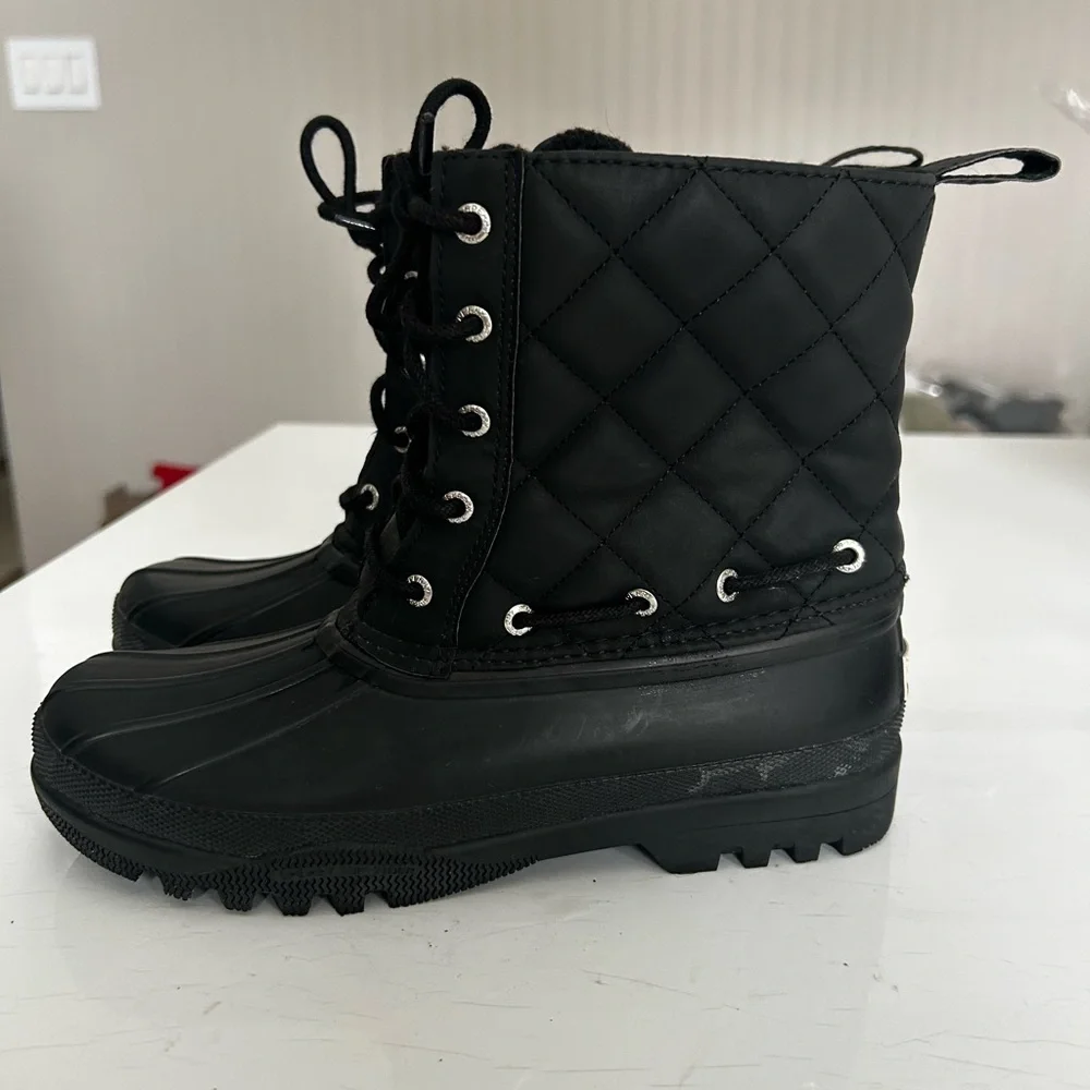 Sperry Black Quilted Waterproof Winter Boots Women’s Size 7 Snow Rain